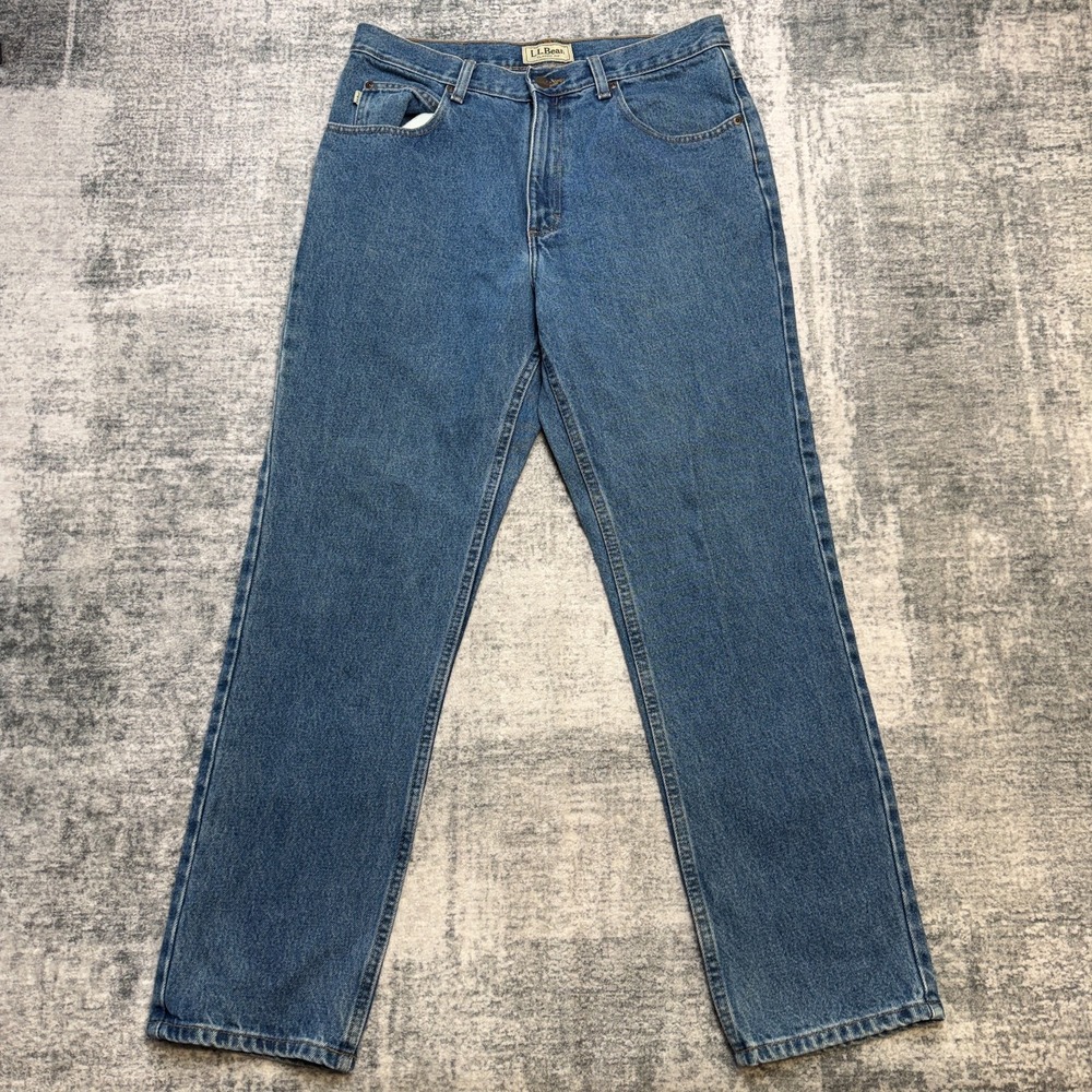 LL Bean Double L Jeans Mens 33x29 Blue Classic Fit Straight Leg Cotton Heritage - Picture 2 of 10